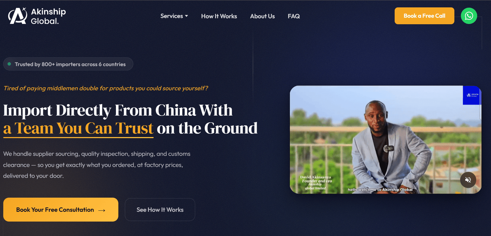 Akinship Global website built by OneplugTech